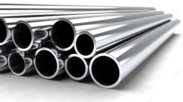 رندر سه بعدی لوله فولادی گالوانیزه و پوشش روی